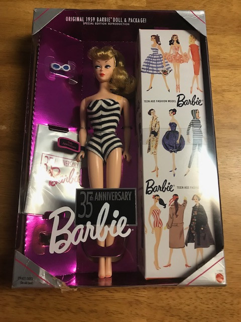 original 1959 barbie doll and package special edition reproduction